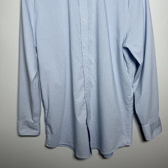 Psycho Bunny Blue White Checkered Print Long Sleeve Mens Size 16.5 x 32/33 - Picture 2 of 15